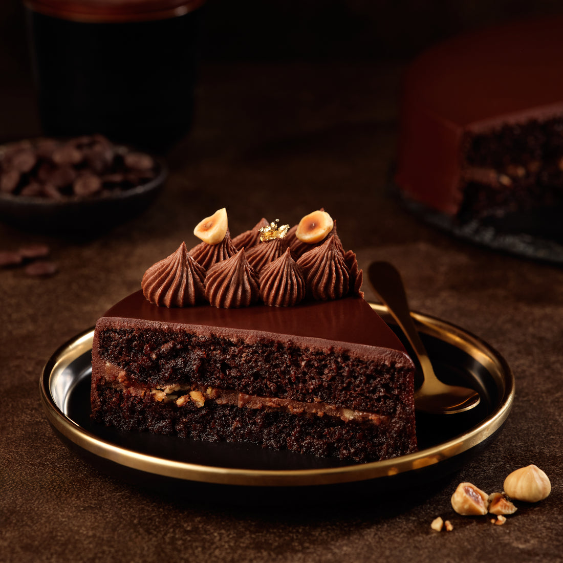 Hazelnut Chocolate Truffle Cake (eggless)