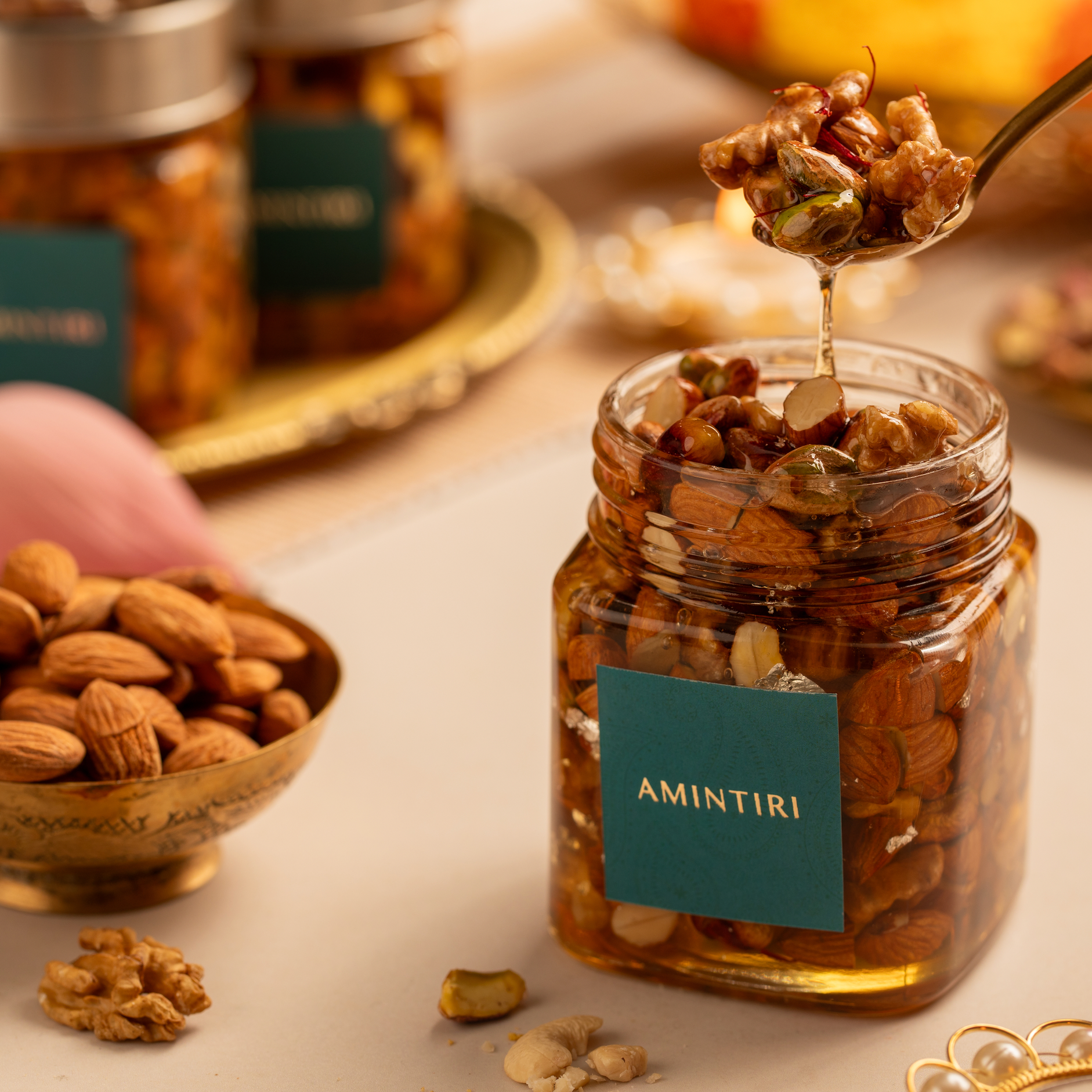 Honey mixed dry fruit jar - Amintiri