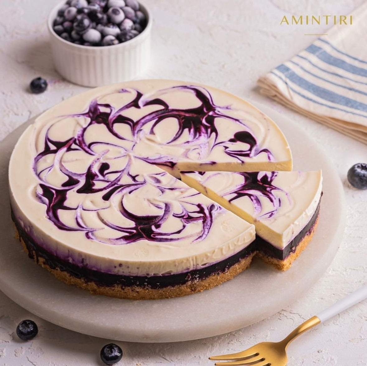 Blueberry Cheesecake (Eggless) - Amintiri