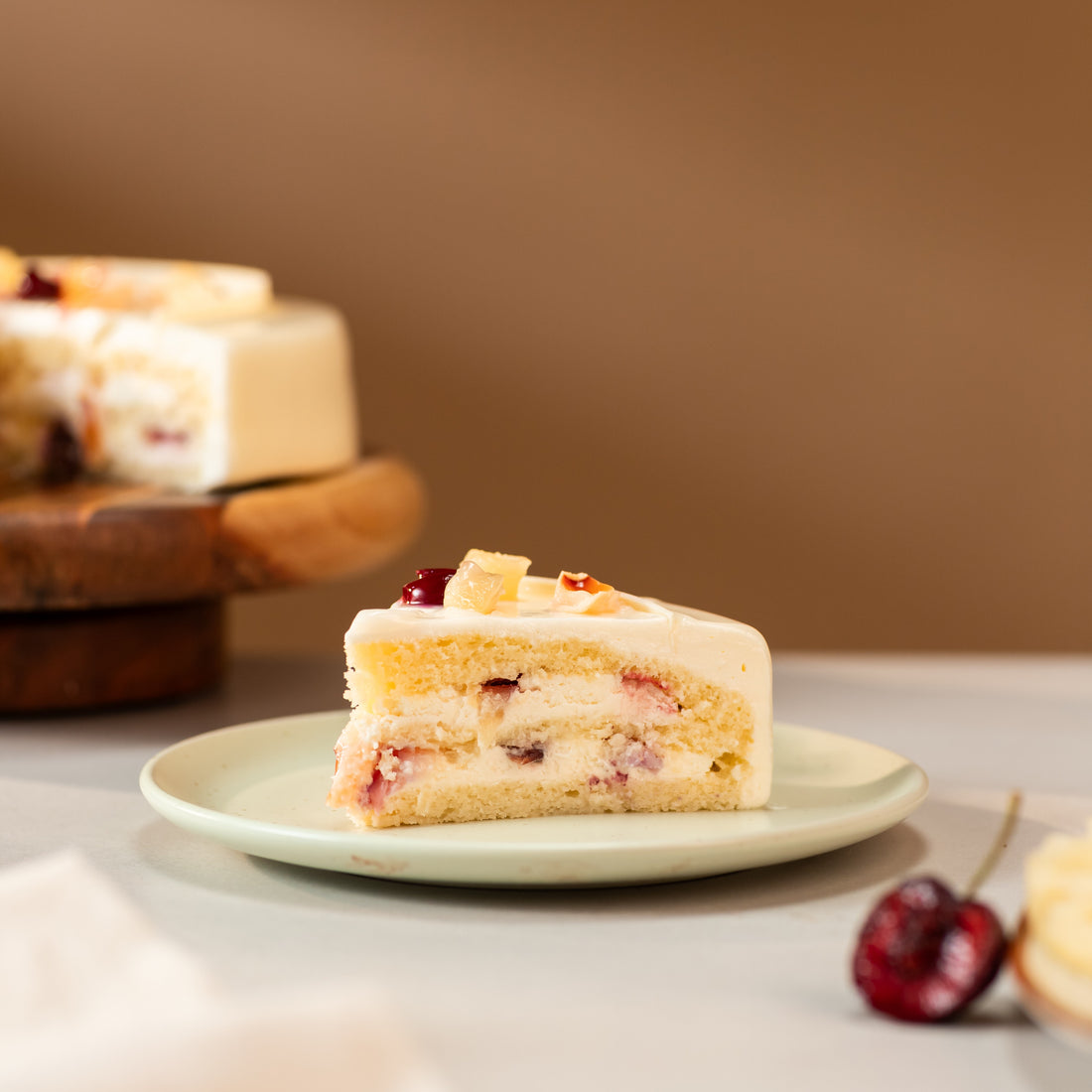 Pineapple, Lychee and Cherry Cake