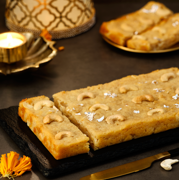 Kaju Barfi and Mascarpone Loaf (Eggless)