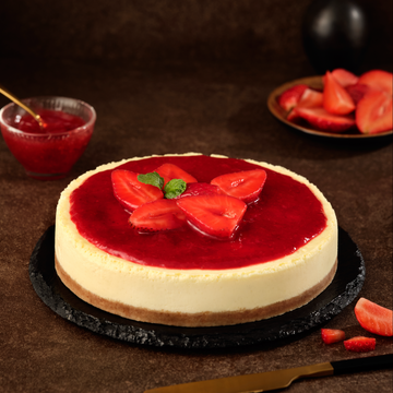 Fresh Strawberry Cheesecake (Eggless)