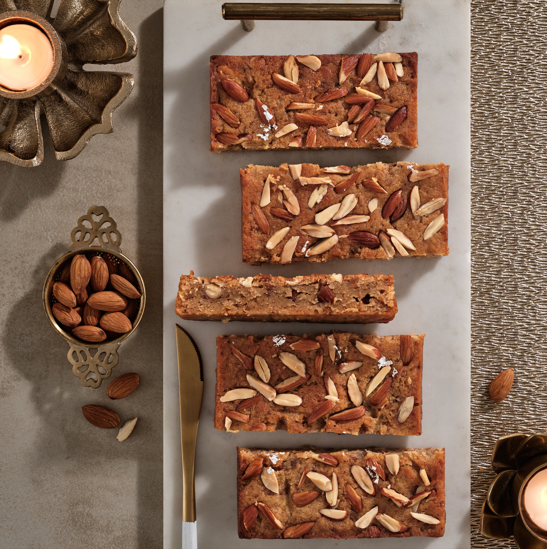 Almond barfi and mascarpone loaf (eggless)