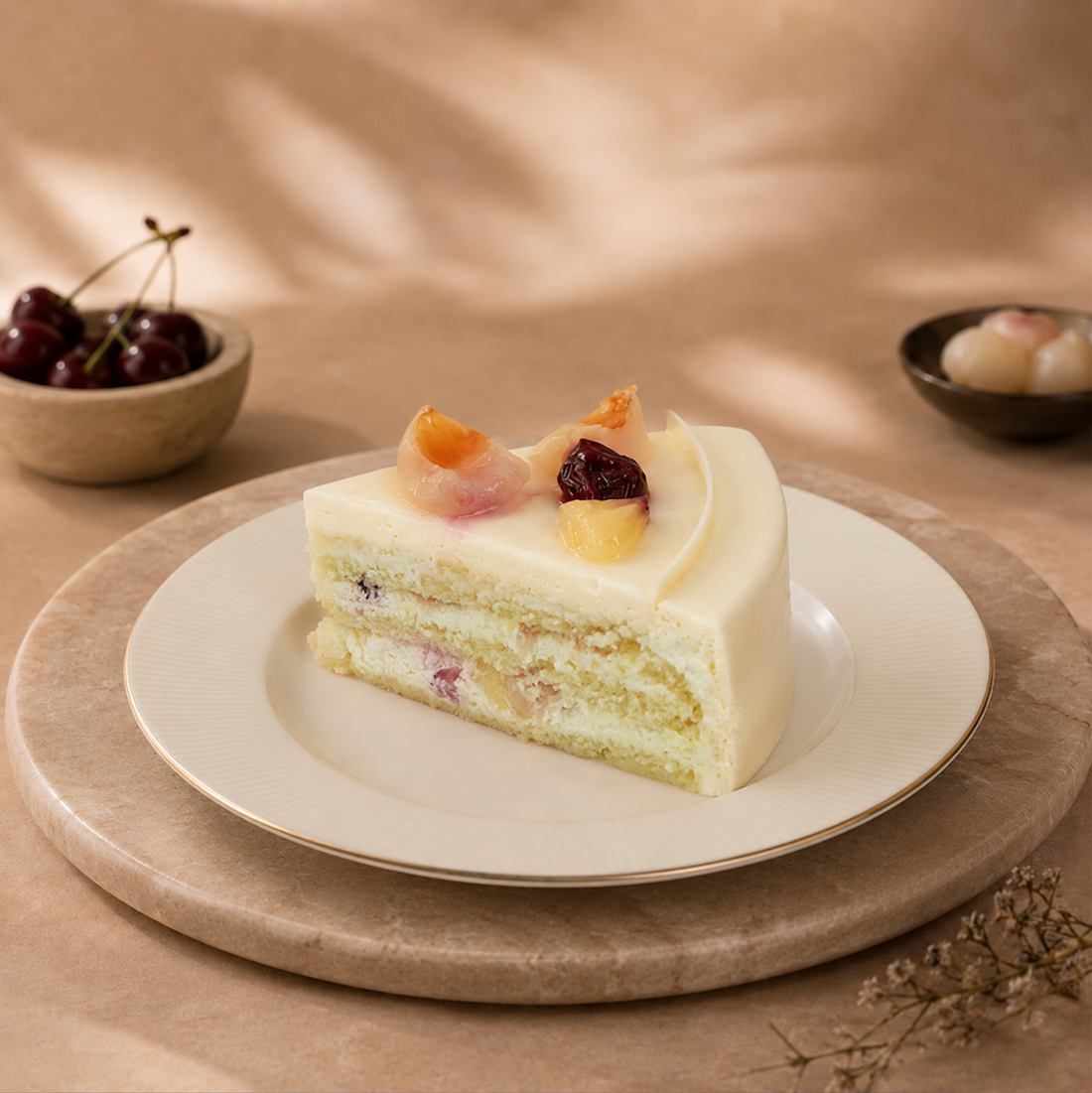 Pineapple, Lychee and Cherry Cake