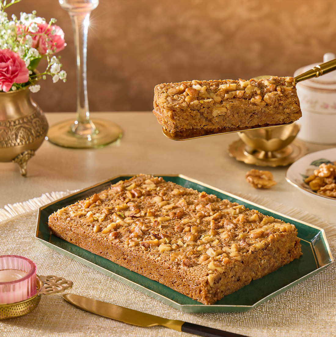 Walnut fudge loaf