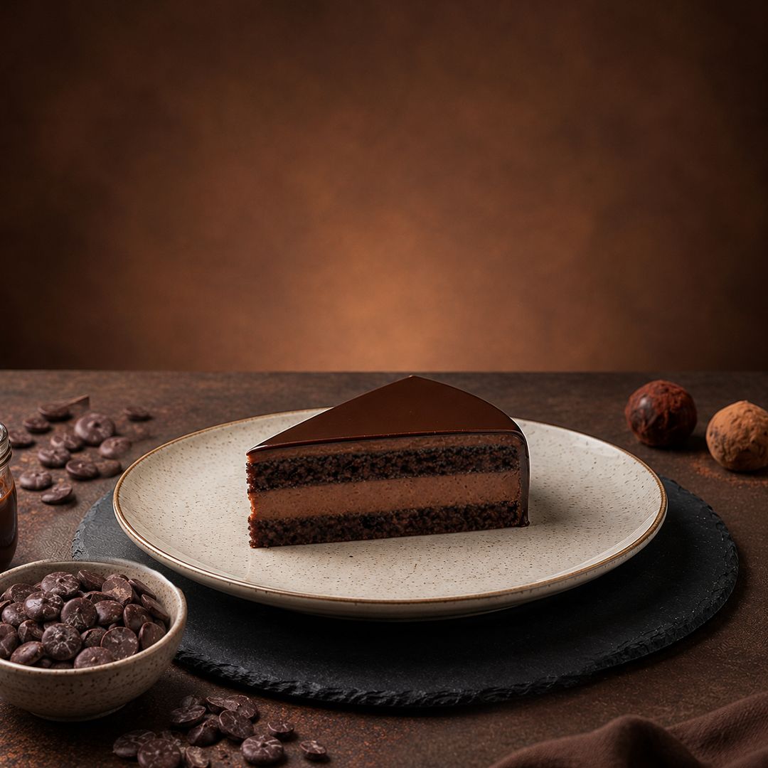 Belgian Dark Chocolate Truffle Cake (Eggless)