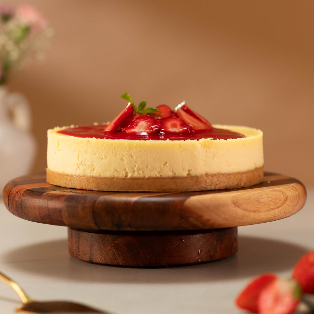 Baked Strawberry Cheesecake